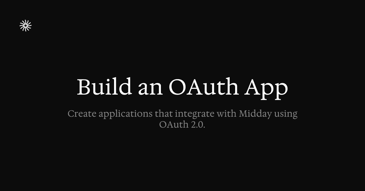 Build an OAuth App