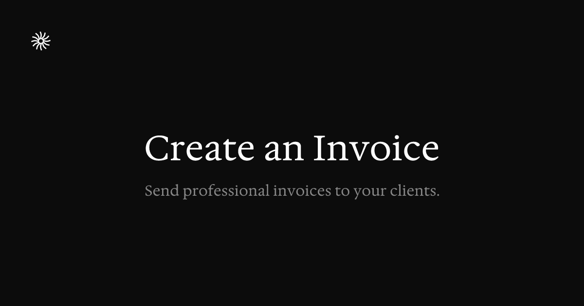 Create an Invoice