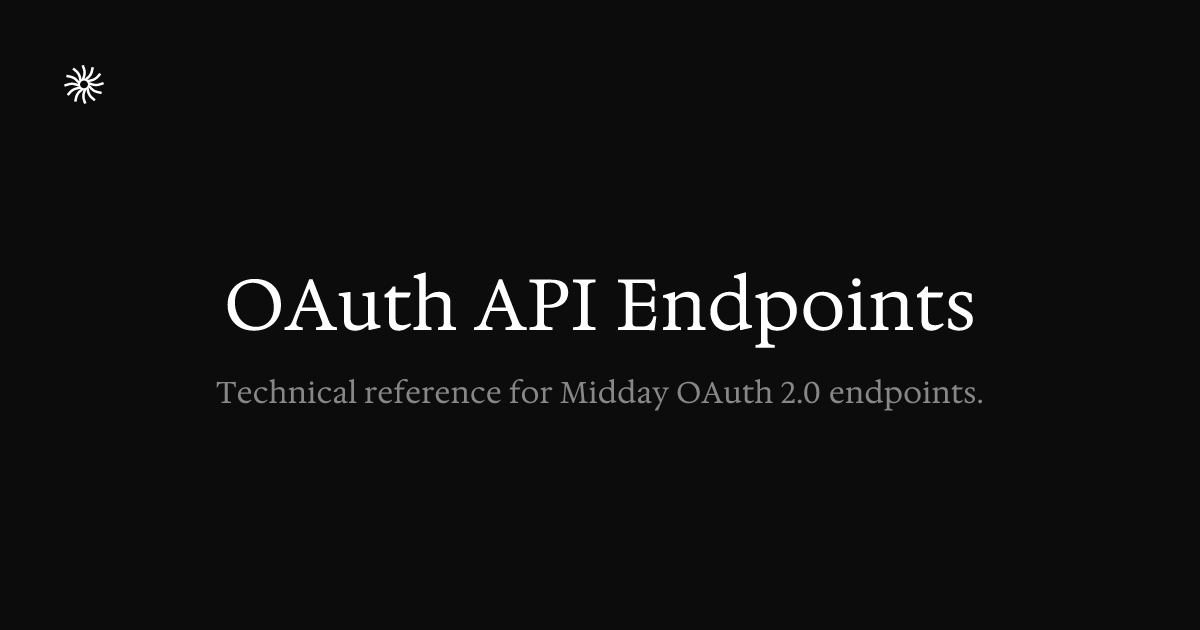 OAuth API Endpoints